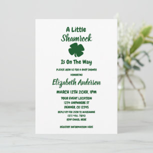 Little Shamrock St Patrick's Day Baby Shower Invitation