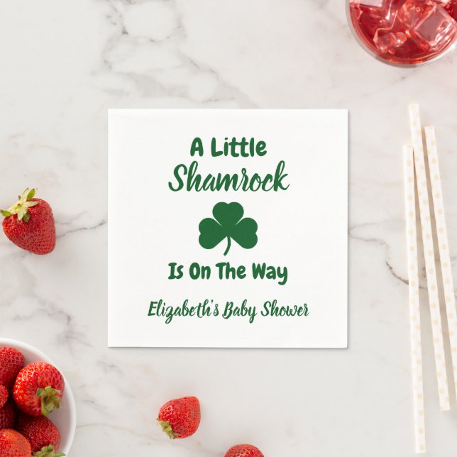 Little Shamrock St Patrick's Day Baby Shower Napkins (Insitu)