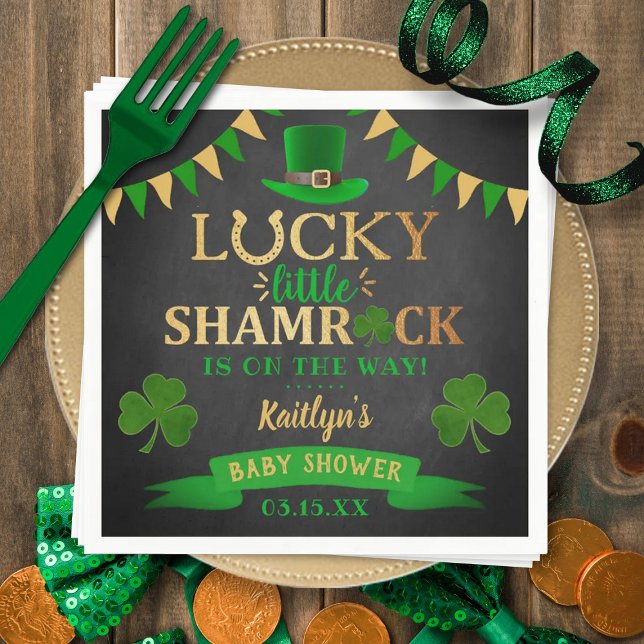 Little Shamrock St. Patrick's Day Baby Shower Napkins (Creator Uploaded)