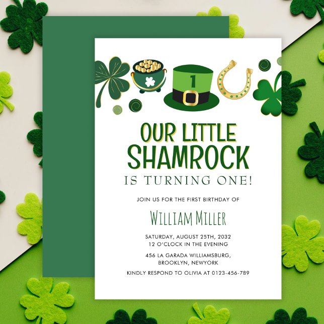 Little Shamrock St Patrick's Day Birthday Invitation (Creator Uploaded)