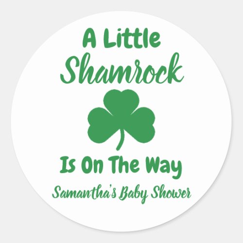 Little Shamrock St Patricks Day Classic Round Sticker