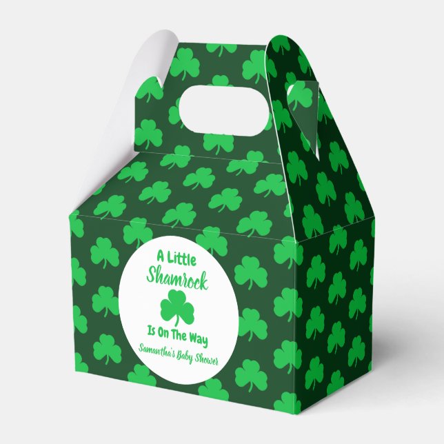 Little Shamrock St Patrick's Day Favor Box (Front Side)