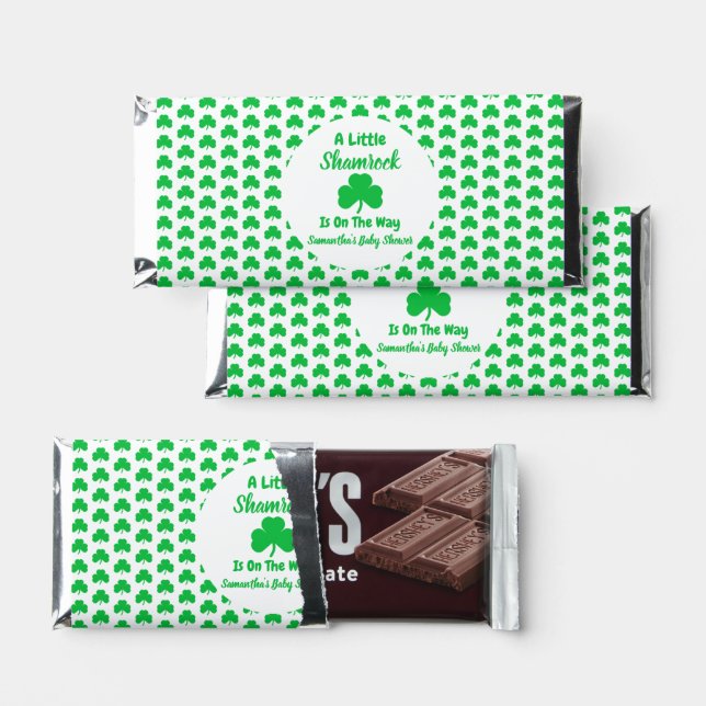 Little Shamrock St Patrick's Day Hershey Bar Favors (Front)