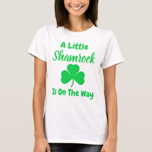 Little Shamrock St Patricks Day Pregnancy T_Shirt