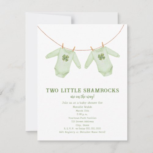 Little Shamrocks Twin St Patrick's Boy Baby Shower