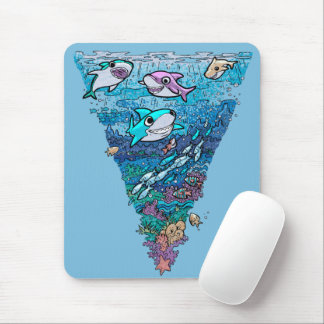 Little Shark Doodle Mouse Pad