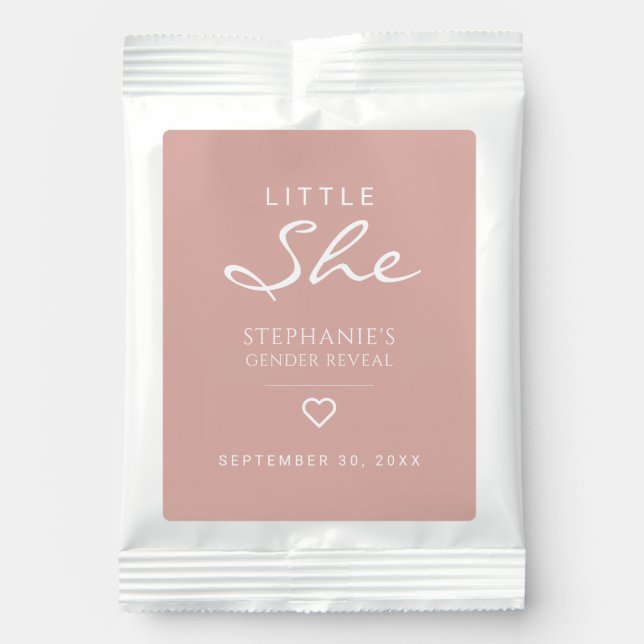 Little She Heart Dusty Rose Gender Reveal Lemonade Drink Mix (Front)
