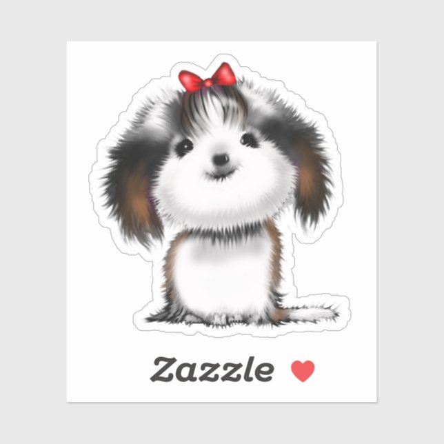 Little Shih-tzu Puppy Animated Illustration Sticker (Sheet)