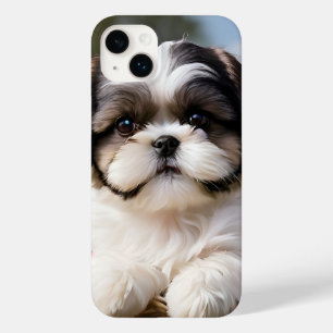Little Shih Tzu Puppy Basket Flowers Case-Mate iPhone 14 Plus Case