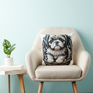 Little Shih Tzu Throw Pillow