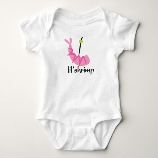 little shrimp baby bodysuit (Front)