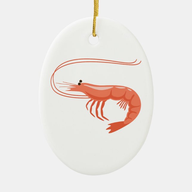 Little Shrimp Ceramic Ornament (Front)
