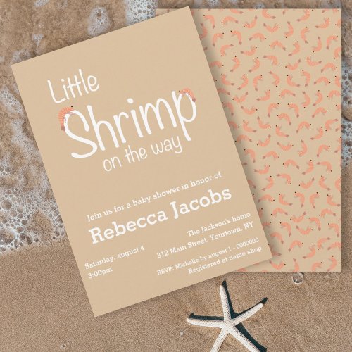 Little shrimp on the way Baby Shower Invitation