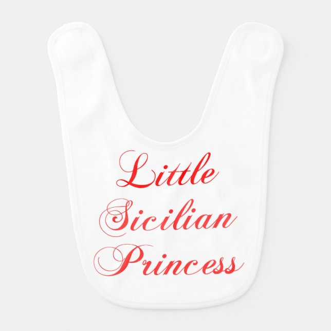 Little Sicilian Princess baby bib (Front)