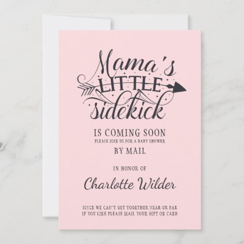 Little Sidekick Pink Girl Baby Shower By Mail  Invitation