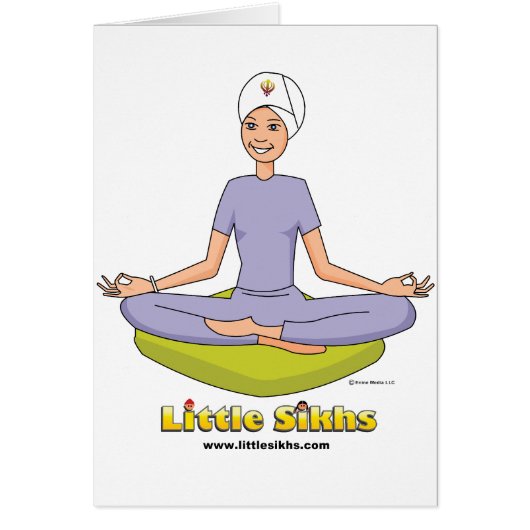 Little Sikhs Yoga Theme Cards (Front)