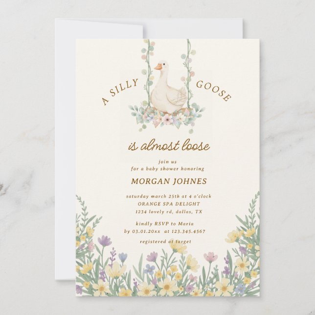 Little Silly Goose baby Shower Invitation (Front)