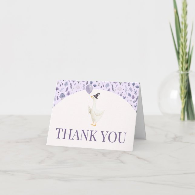 Little Silly Goose Baby Shower Thank You Card (Front)