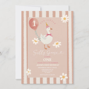 Little Silly Goose Daisy Girl 1st Birthday Invitation