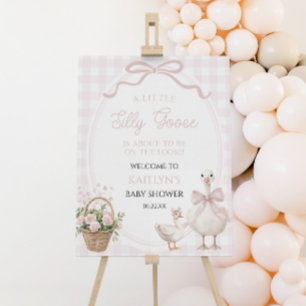 Little Silly Goose Floral Baby Shower Welcome Sign