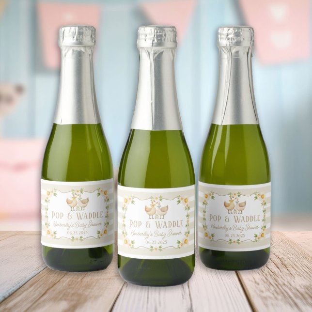 Little Silly Goose Gender Neutral Baby Shower Sparkling Wine Label (Creator Uploaded)