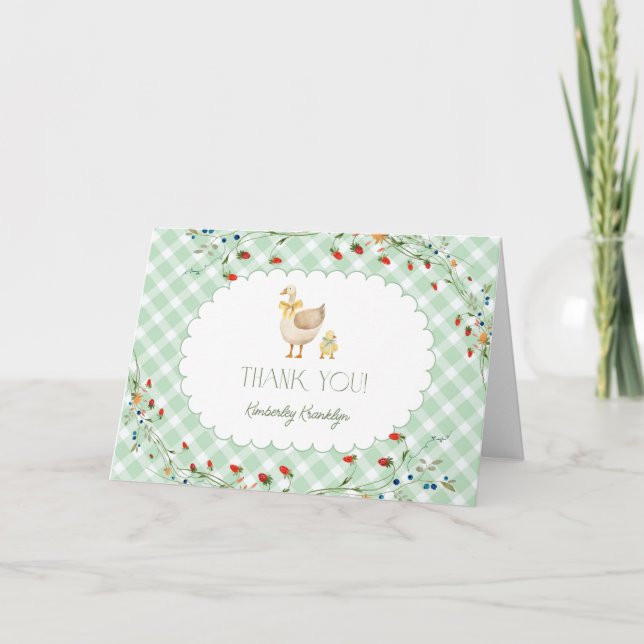 Little Silly Goose Gender Neutral Baby Shower Thank You Card (Front)