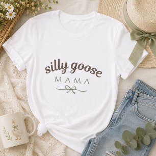 Little Silly Goose Mama Sage Green First Birthday Tri-Blend Shirt