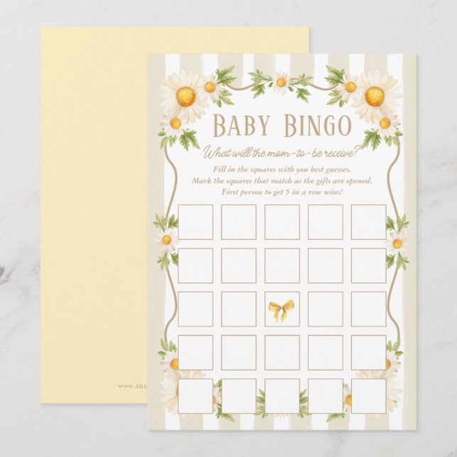 Little Silly Goose Neutral Baby Shower Bingo Card (Front/Back)