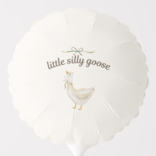 Little silly Goose Sage Green Bow Birthday Balloon
