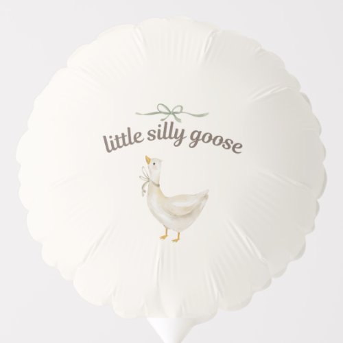 Little silly Goose Sage Green Bow Birthday Balloon
