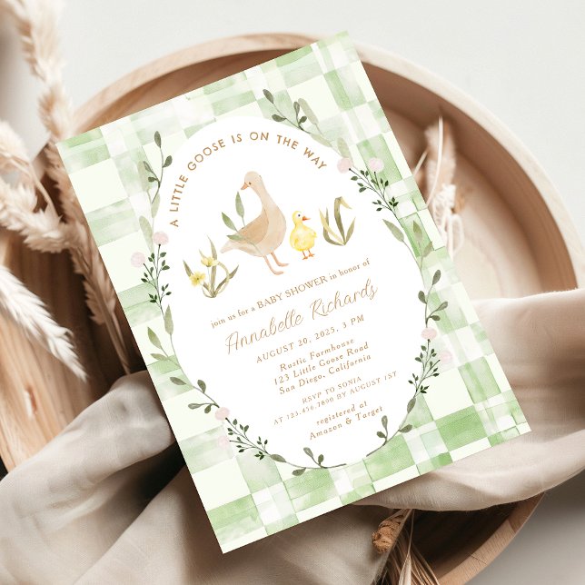 Little Silly Goose Watercolor Baby Shower Invitation (Creator Uploaded)