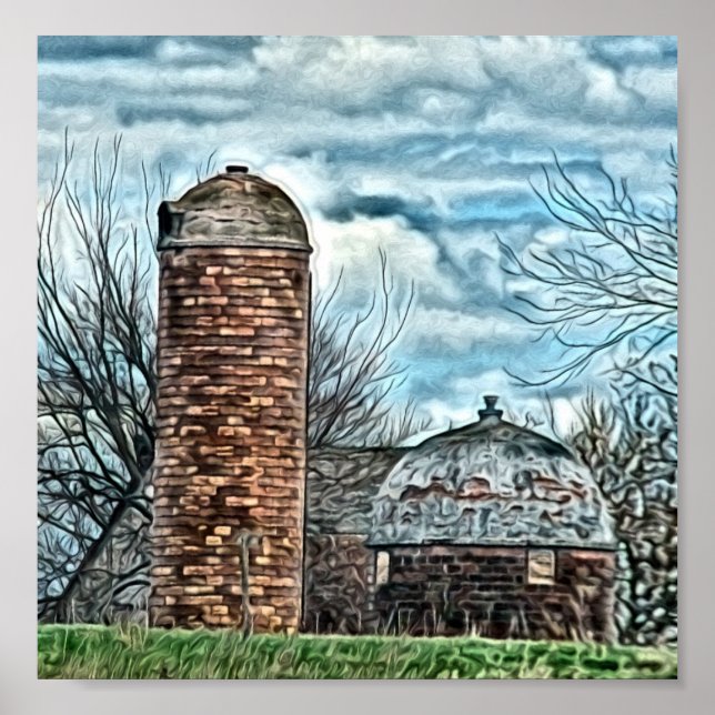 Little Silo, Big Silo Made of Brick Poster (Front)