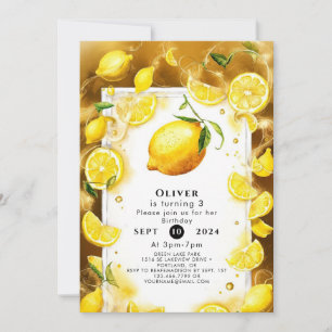 Little Simple Lemon Birthday Invitation