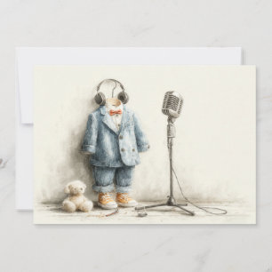 Little Singer 1st Birthday Party Invitation