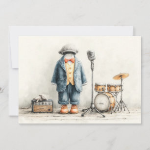 Little Singer 1st Birthday Party Invitation