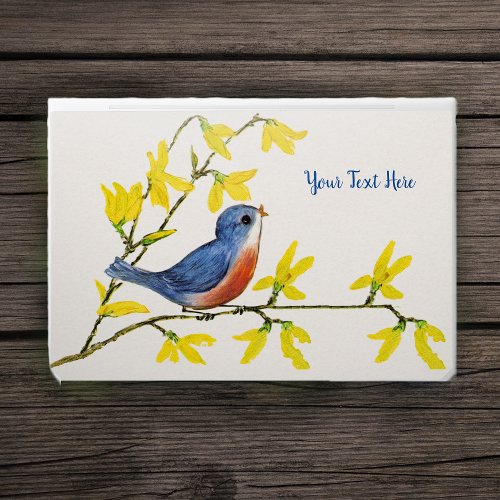 Little Singing Red Blue Bird Branch Yellow Flowers HP Laptop Skin