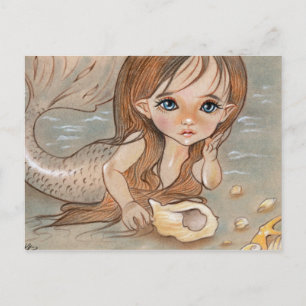 Little Sirenita Mermaid Shell Postcard