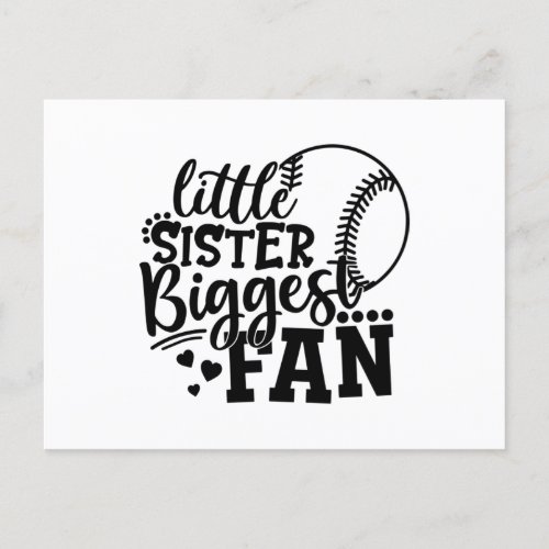 Little Sister Biggest Fan Baseball Postcard