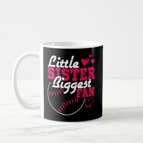 Little Sister Biggest Fan Baseball Season For Girl Coffee Mug