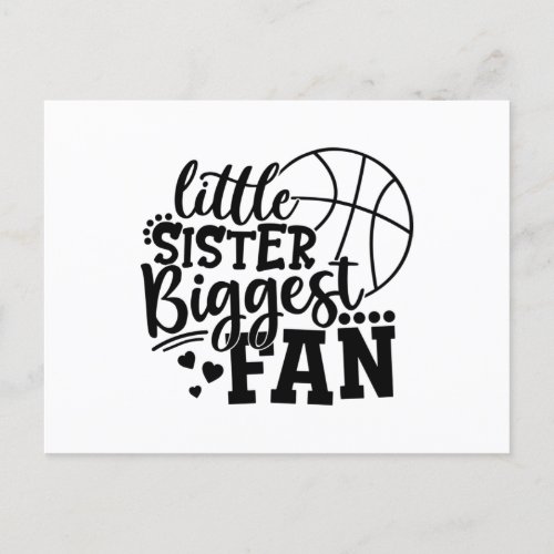 Little Sister Biggest Fan Basketball Postcard