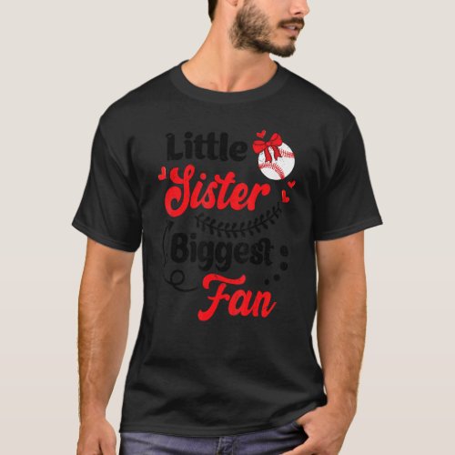 Little Sister Biggest Fan Football T_Shirt