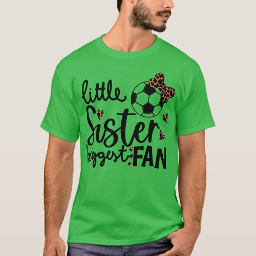 Little Sister Biggest Fan Sister Leopard T_Shirt