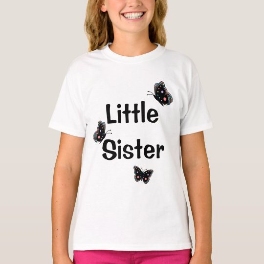 Little Sister & Cartoon Butterflies T-Shirt | Zazzle.com