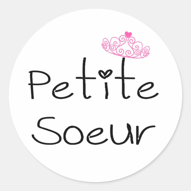 Little sister classic round sticker (Front)