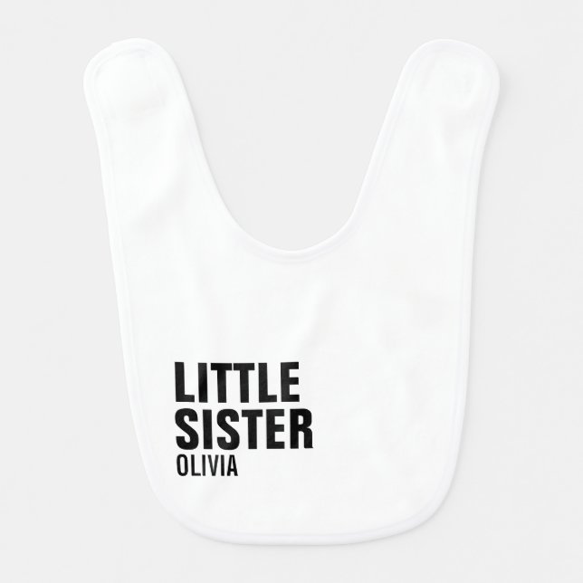 Little Sister Custom Baby Bib (Front)