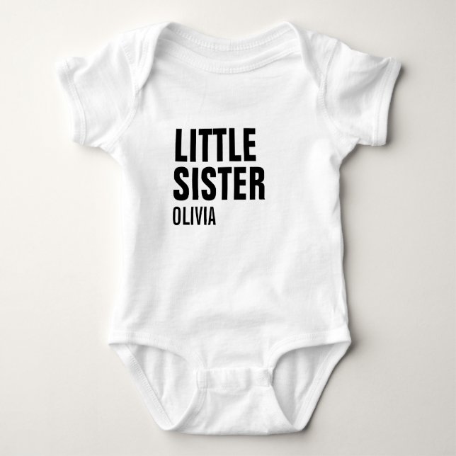 Little Sister Custom Baby Bodysuit (Front)