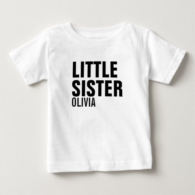 Little Sister Custom Baby Sleeveless Dress Baby T-Shirt (Front)