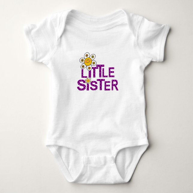 Little Sister Cute Flower Baby Bodysuit (Front)