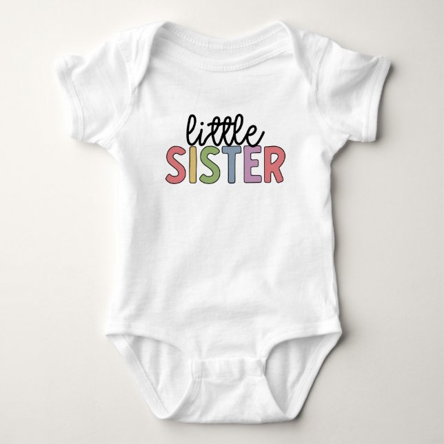 Little Sister Cute Matching Siblings Baby Baby Bodysuit (Front)