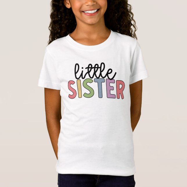 Little Sister Cute Matching Siblings T-Shirt (Front)